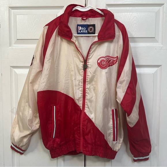 Vintage Pro Player Red Wings Windbreaker Jacket Size L - Picture 1 of 14
